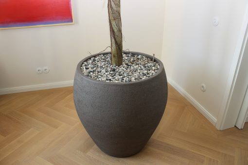 ronde plantenpot handgemaakt aardewerk